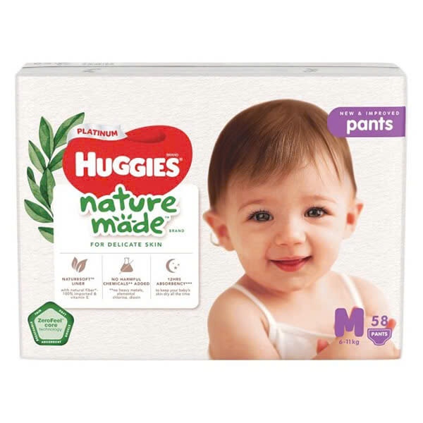 Tã quần Huggies Nature M 58 Miếng