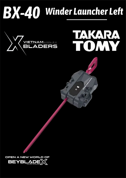 [Beyblade X – Takara Tomy] Tay cầm con quay BX-40. Máy phóng quay trái. Phụ kiện Beyblade.