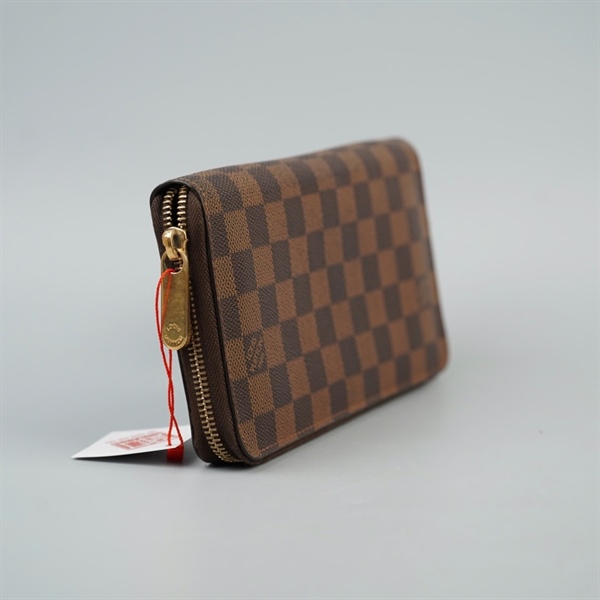 Ví LV ô vuông nâu có khóa zip (LT) KG+