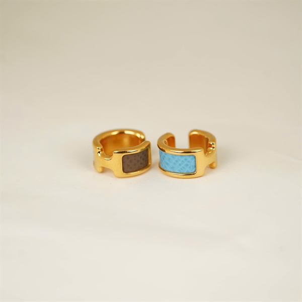 Bông tai Hermes 2 màu xanh xám +