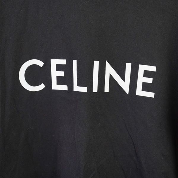 Áo thun Celine đen cổ tròn sz M +