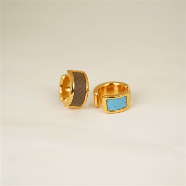 Bông tai Hermes 2 màu xanh xám +