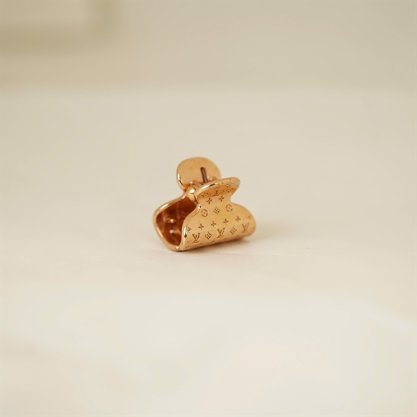 Kẹp tóc LV hoa vàng ánh hồng mini +