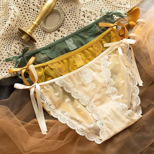 Quần lót nữ ren nơ hông tim sexy - Size M