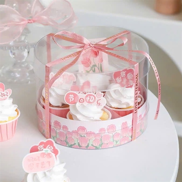Hộp cupcake tròn Tulip