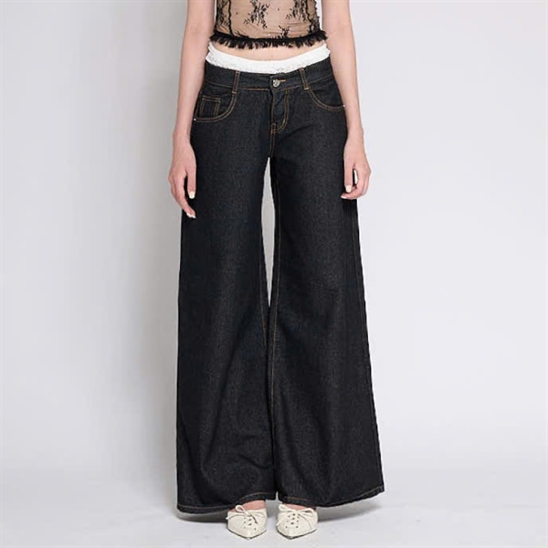 TWENTI Quần Jeans Đáy Ngắn Ống Suông - XÁM XANH - 2