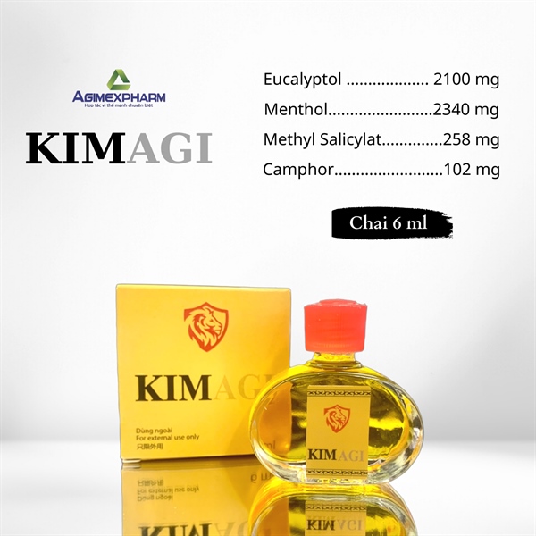 Dầu gió vàng Kimagi 6ml - Agimexpharm (Hộp)