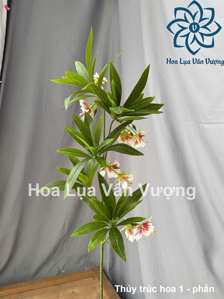 Thủy trúc hoa 1 - Phấn - Lá cành dài - Hoa Lụa Vân Vượng