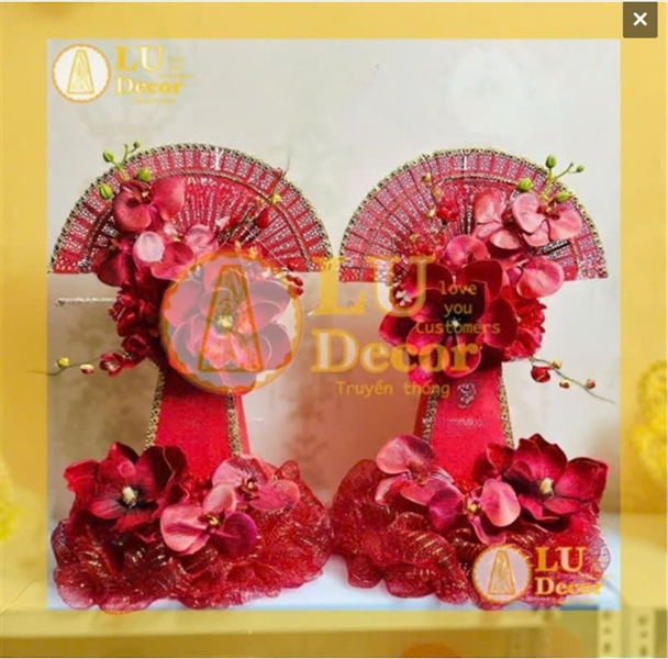 Đế lưới đỏ dùng làm đế trang trí oản si đế trang trí oản dâng Phật, dâng ban gia tiên | LU Decor