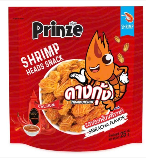 Snack đầu tôm vị Sriracha Prinze 25g