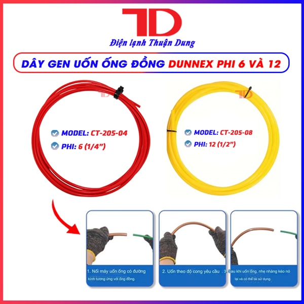 Combo 2 Dây uốn ống đồng DUNNEX, model CT-205-L, 1/4'' VÀ 1/2'', Phi 6 VÀ Phi 12