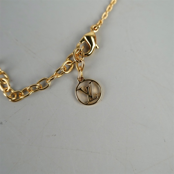 Dây chuyền LV vàng đính hoa +