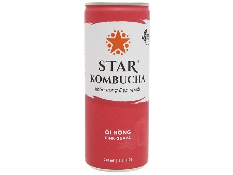 Star Kombucha pink guava 250ml, thức uống lên men Star Kombucha vị ổi hồng 250ml