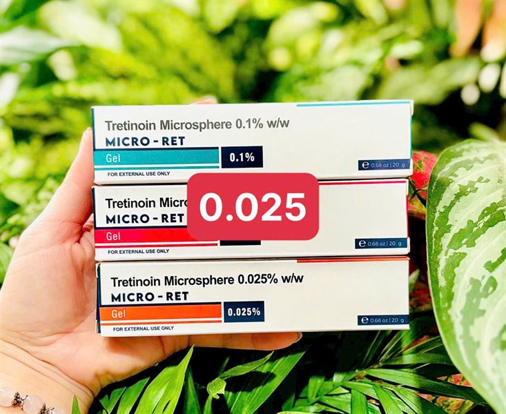 Tretinotin microsphere Micro ret 0,025 20g trị mụn chống lão hóa