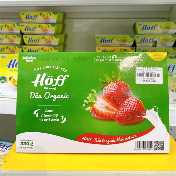 Sữa chua Hoff Organic 6M+ vị dâu