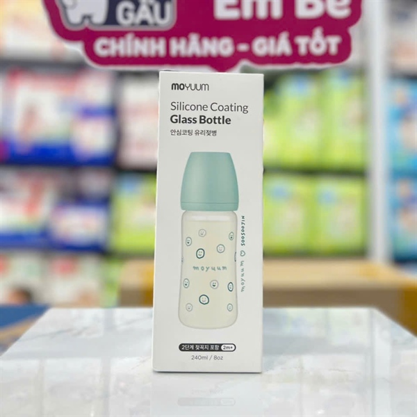 Bình sữa Moyuum Thủy tinh mặt cười 240ml