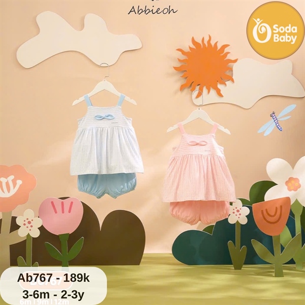 Abbie Bộ ngắn 2 dây BG Ab767 - hồng