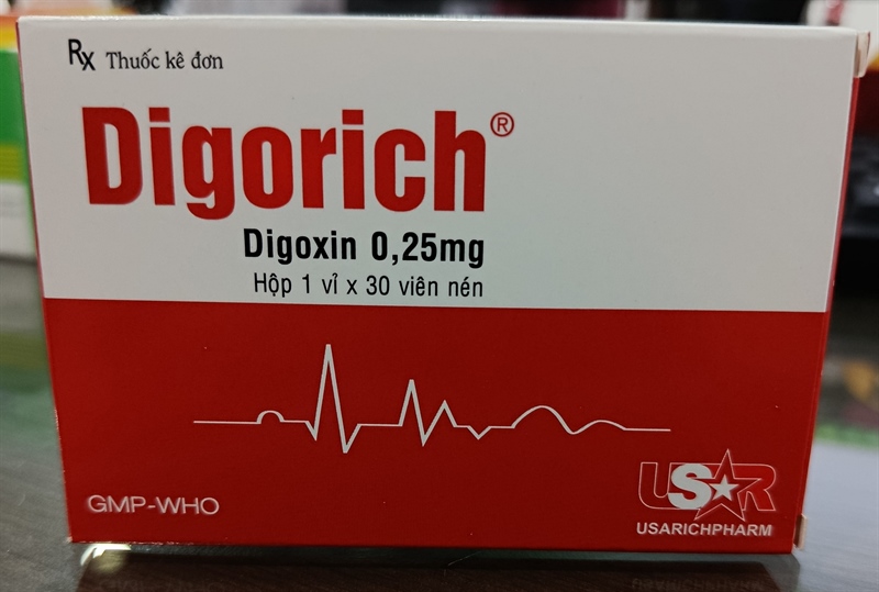 Digorich (Digoxin 0,25mg) (Hộp 1 vỉ x 30 viên) - Phong Phú/Usarichpharm VN