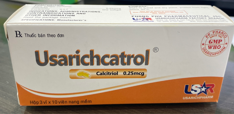 Usarichcatrol (Hộp 3 vỉ x 10 viên) - Phong Phú/Usarichpharm VN-Thuốc điều trị loãng xương