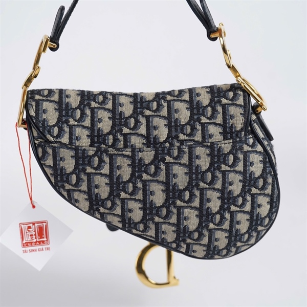 Túi Dior Saddle xám in chữ (05-RU-1108) sz16 KG+