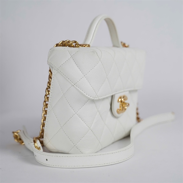 Túi Chanel Vanity Handle trắng (KP3E0TUK) sz17 KG+