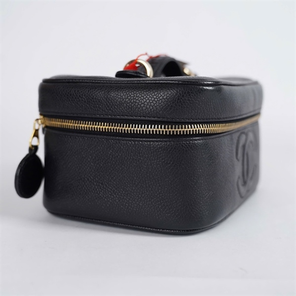 Túi Chanel Vanity đen có lót form sz19 KG+