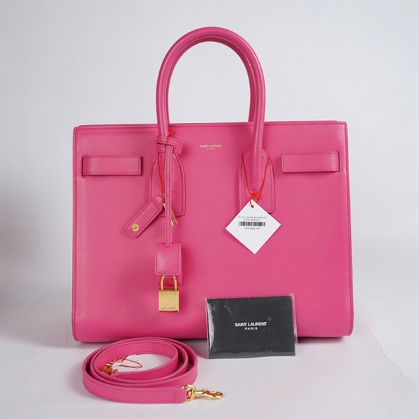 Túi YSL Handle hồng kèm ổ + 2 chìa sz32 KG+