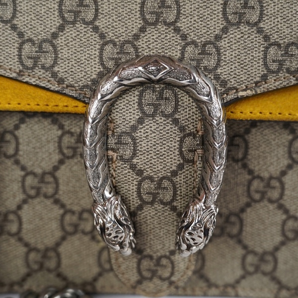 Túi GG Dionysus xám viền vàng (421970-498879) sz20 KG+