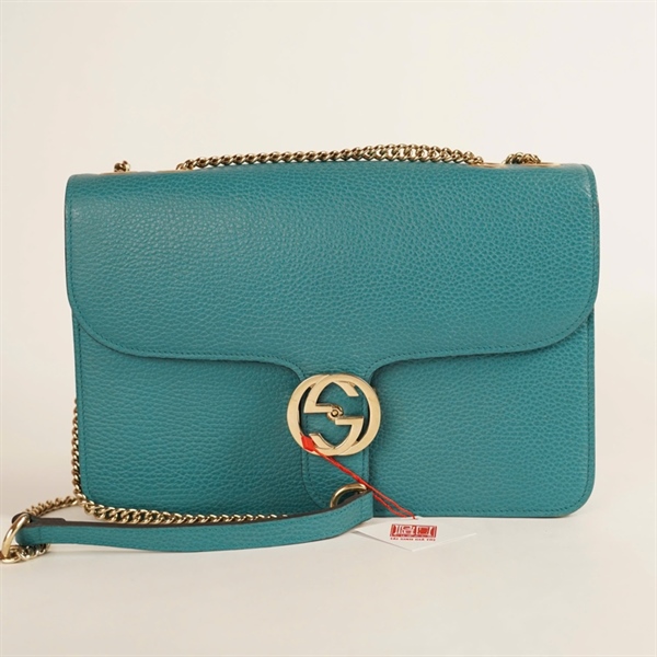 Túi GG Interlocking xanh sz28 KG+