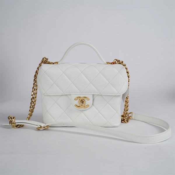 Túi Chanel Vanity Handle trắng (KP3E0TUK) sz17 KG+