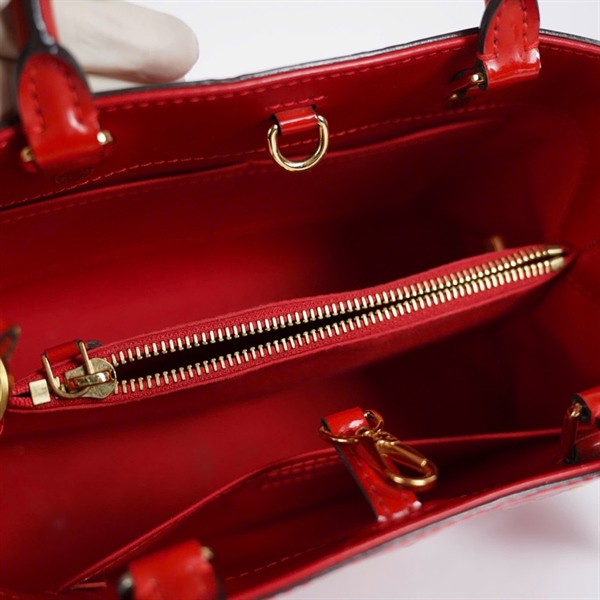 Túi LV Montaigne hoa đỏ bóng kèm ổ + 2 chìa (CA1135) sz29 KG+