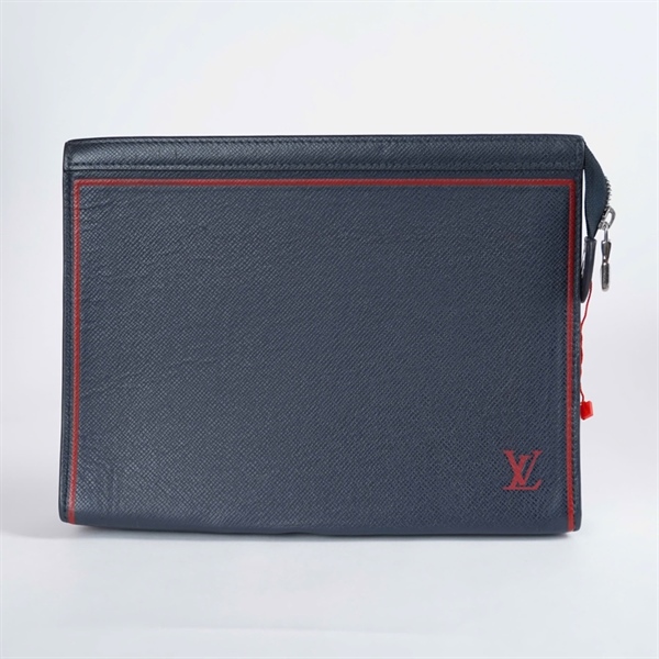 Túi LV Clutch xanh đậm logo đỏ (TA4109) sz27 KG+