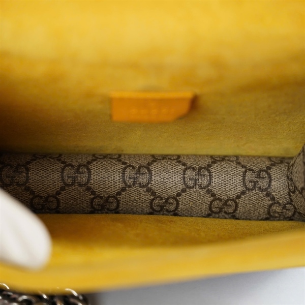 Túi GG Dionysus xám viền vàng (421970-498879) sz20 KG+