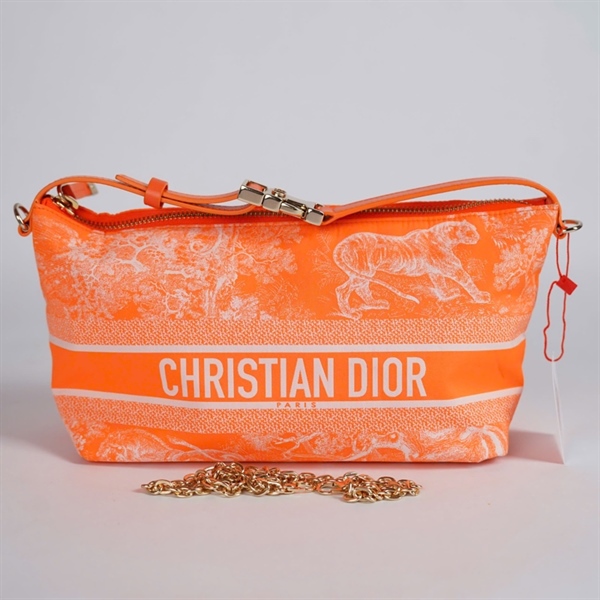 Túi Dior kẹp nách cam sz21 KG+