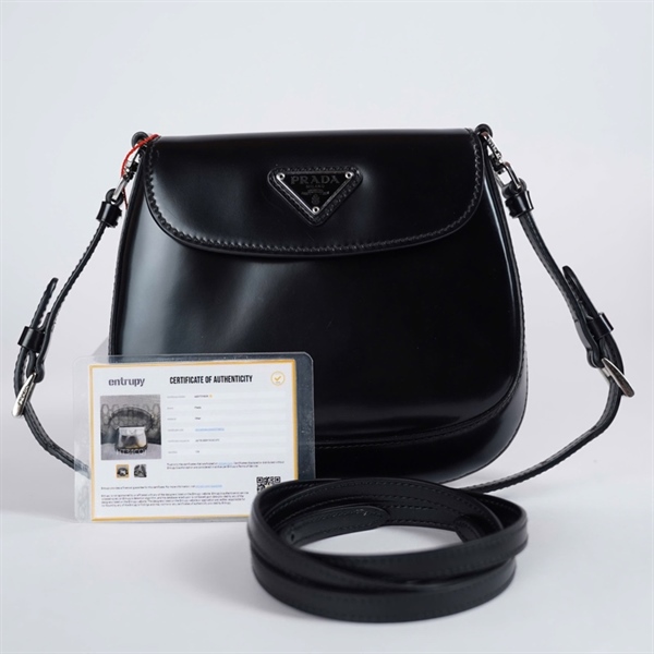 Túi Prada kẹp nách đen sz18 KG+