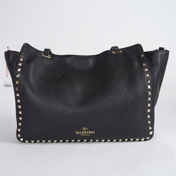 Túi Valentino đen viền đính cườm sz33 KG+