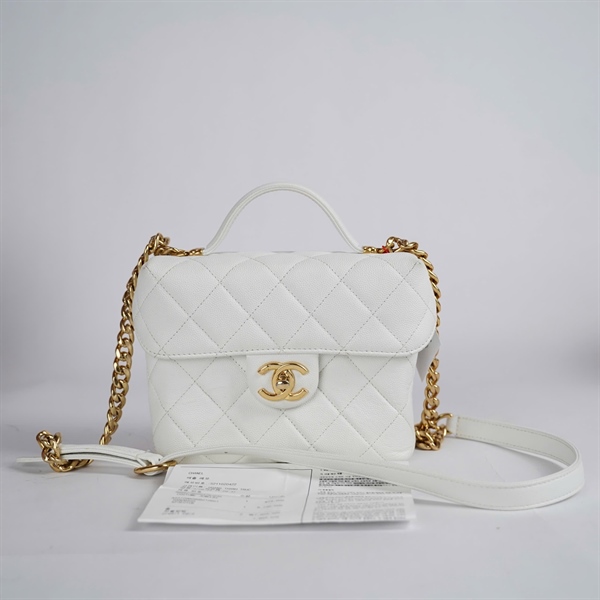 Túi Chanel Vanity Handle trắng (KP3E0TUK) sz17 KG+