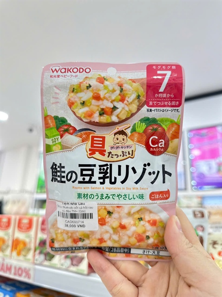 Cháo Wakodo 7M+ Cá hồi rau đậu