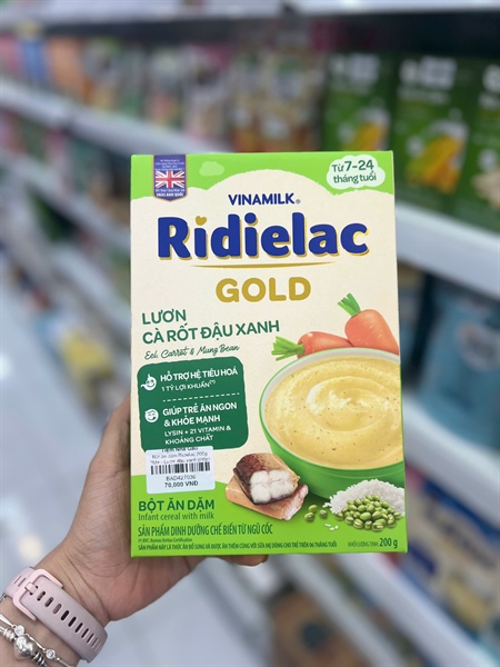 Bột ăn dặm Ridielac 7M+ 200g Lươn đậu xanh