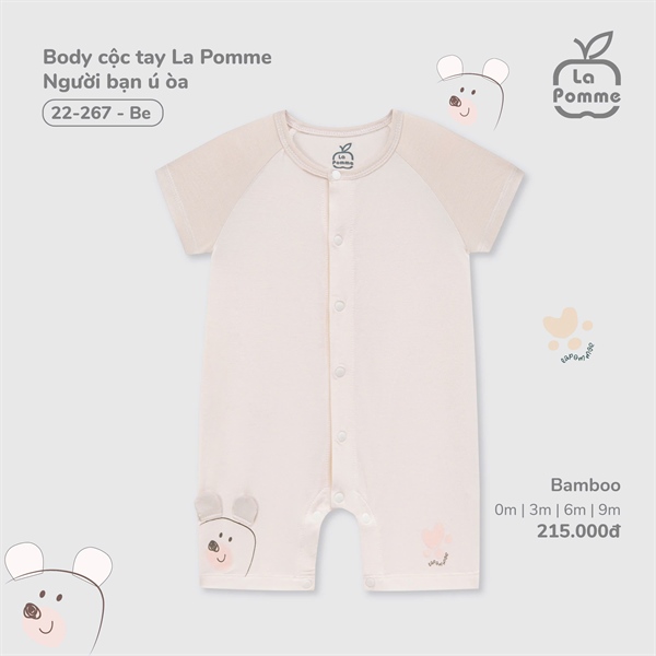 LP2226 - 3M/9M Body cộc tay La Pomme Người bạn ú òa