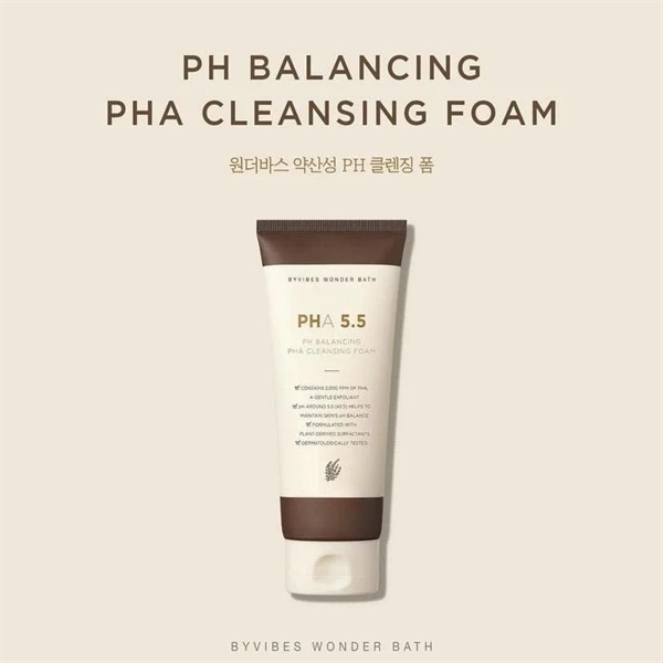 Sữa Rửa Mặt Dịu Nhẹ PHA 5.5pH Balancing Cleansing Foam Byvibes Wonder Bath
