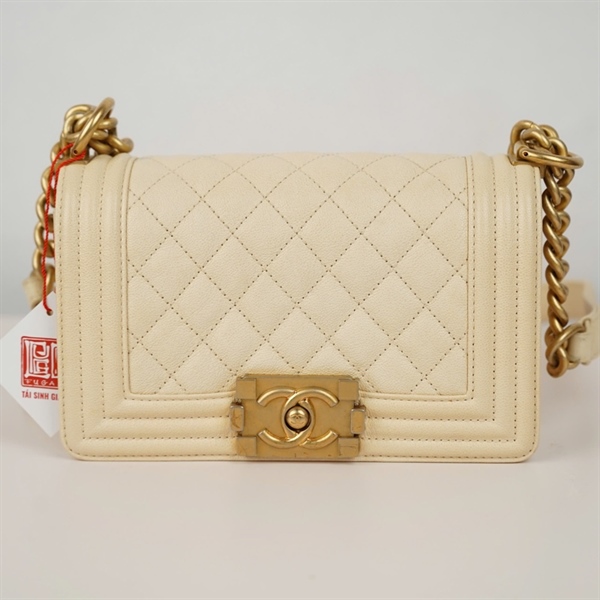 Túi Chanel Boy trắng (26137463) sz20 (BQ) KG+