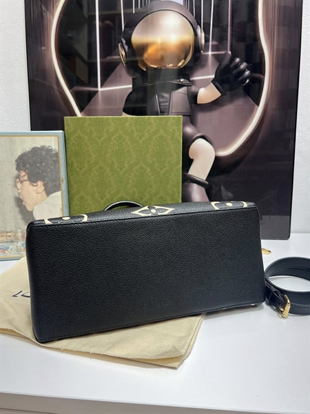 Túi LV Montaigne đen hoa trắng sz33 (HT)+