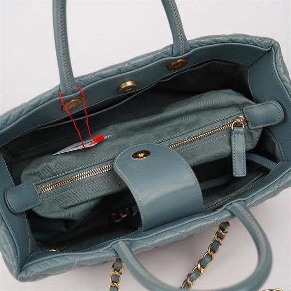 Túi Chanel Handle xanh (2665752) sz30 (BQ) KG+