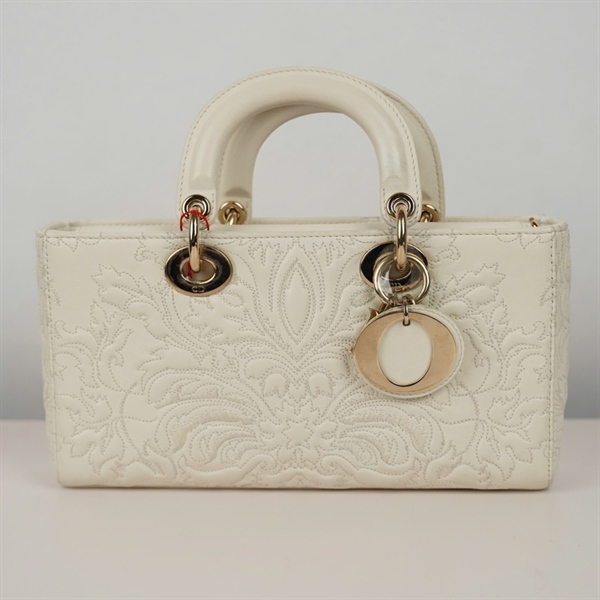 Túi Dior Joy trắng họa tiết 2 strap (10-MA-1222) sz26 (BQ) KG+