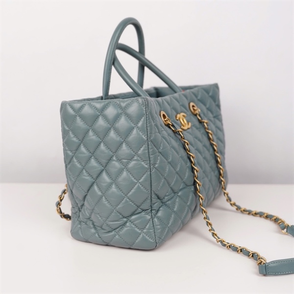 Túi Chanel Handle xanh (2665752) sz30 (BQ) KG+