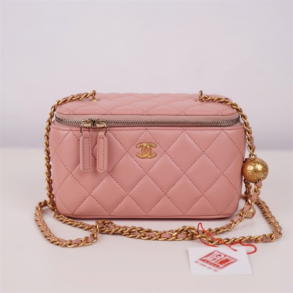 Túi Chanel Vanity hồng (P9H37P47) sz16 (BQ) KG+