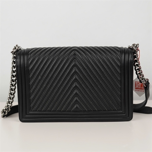 Túi Chanel Boy đen (20296990) sz28 (BQ) KG+