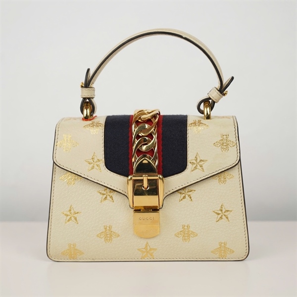 Túi GG Sylvie trắng 2strap (470270-493075) sz20 (BQ) KG+