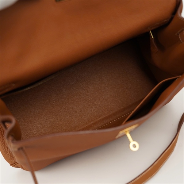 Túi Hermes Kelly nâu kèm ổ + 2 chìa sz35 (BQ) +